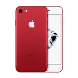 Apple iPhone 7 128GB Red shown from the back and front, featuring sleek design and vibrant color.