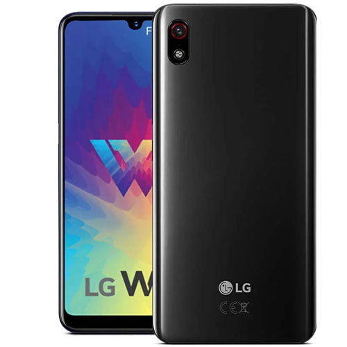 LG W10 Alpha smartphone in black color with vibrant display and sleek design