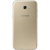 Back view of Samsung Galaxy A5 2017 in Gold Sand color showcasing its sleek design and camera features.