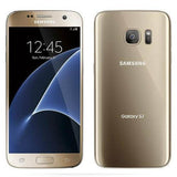 Samsung Galaxy S7 in Gold Platinum showcasing front and back design.