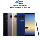 Samsung Galaxy Note 8 64GB in various colors with starting price of 340.00 Dhs. Perfect for dual sim functionality.