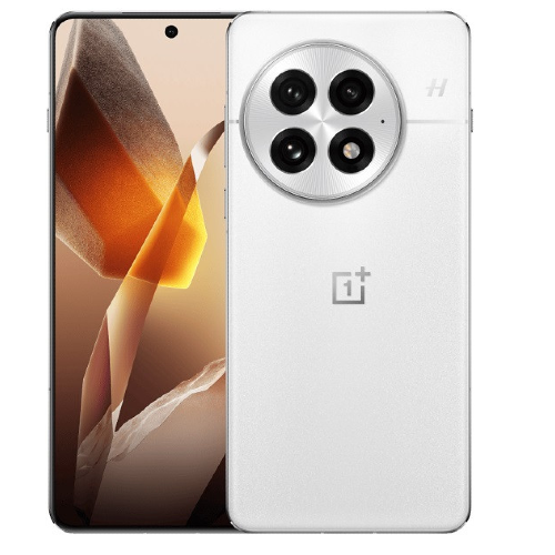 Oneplus 13 5G smartphone in white color showcasing camera design and sleek body.