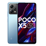 Xiaomi Poco X5 in wildcat blue color showcasing 5G capabilities and sleek design.