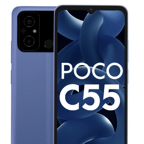 POCO C55 (Cool Blue, 6GB RAM, 128GB Storage) - India