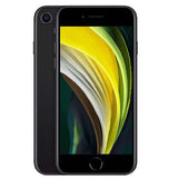 Apple iPhone SE 2020 64GB in black showing front and back design with vibrant screen.