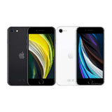 Apple iPhone SE 2020 in black and white colors, showcasing dimensions and sleek design.