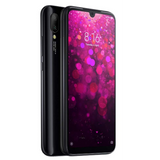 Xiaomi Redmi Y3 smartphone in black with pink bokeh background, 32GB storage and 3GB RAM.