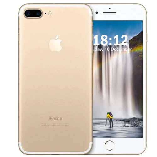 Apple iPhone 7 Plus in Gold, a phone with optical zoom and Portrait Mode, available on Fonezone.com