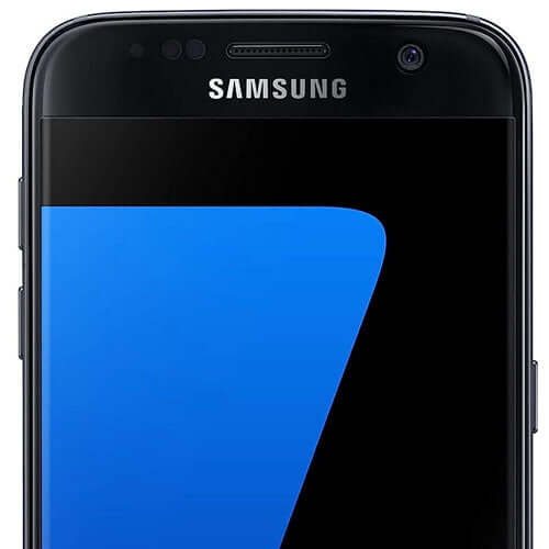 Samsung Galaxy S7 smartphone front view with black design.
