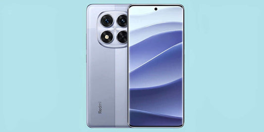 Xiaomi Redmi Note 14 Pro Plus smartphone with sleek design on a blue background