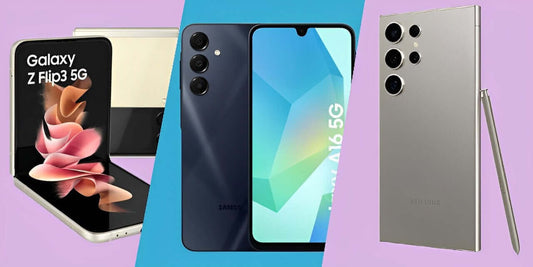 Samsung phones including Galaxy Z Flip3 5G and A16 5G, showcasing The Best options available in India.