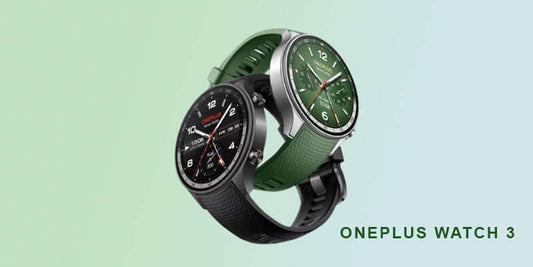 OnePlus Watch 3 showcasing its sleek design in black and green colors, highlighting technology and style.