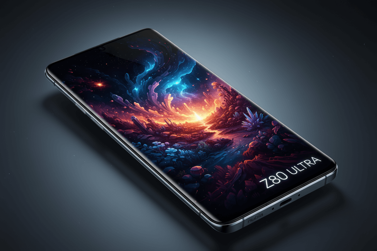 Enjoy immersive visuals on Nubia Z80 Ultra display.