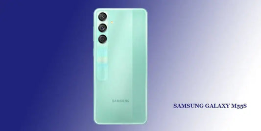 Samsung Galaxy M55s leaked render showcasing its unique design and camera layout.