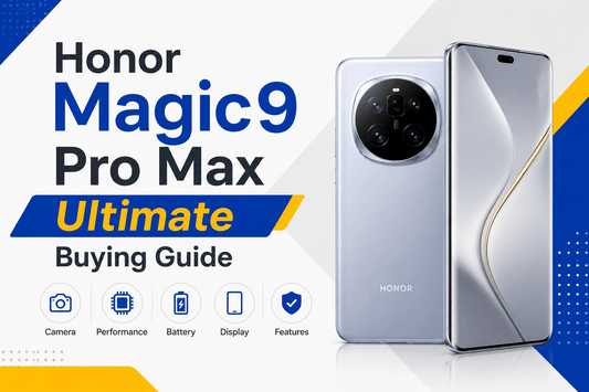 Honor Magic9 Pro Max Ultimate Buying Guide showcasing phone features like camera, battery, and display.
