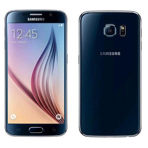 Samsung Galaxy S6 32GB single sim Black Sapphire showing front and back views in a sleek design.