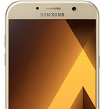 Samsung Galaxy A5 smartphone front view in Gold Sand color showcasing display and camera features.