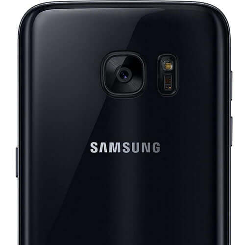 Samsung Galaxy S7 black smartphone rear view with camera