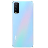 Vivo Y12S smartphone in glacier blue color displaying back design with camera setup.