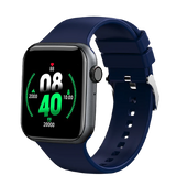 Fire Boltt ring Bluetooth calling smartwatch with 1.7 inch full touch display and blue strap.