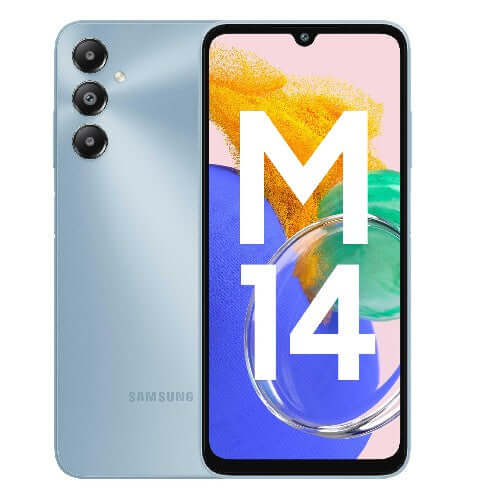 Samsung Galaxy M14 5G in Light Blue – Budget-friendly 5G smartphone at FoneZone