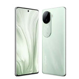 Vivo V40E smartphone in light green color showcasing its sleek design and dual camera features
