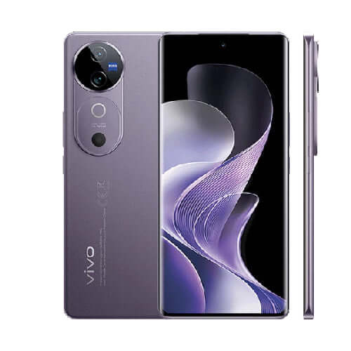 Vivo V40 smartphone showcasing its sleek design, featuring a 6.78 inch display and advanced camera system.
