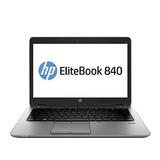 HP EliteBook 840 laptop with black keyboard and logo, featuring sleek design and 14 inch LED screen.