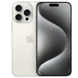 Apple IPhone 15 Pro Max 512GB 8GB Ram White titanium front and back view with dual camera setup.