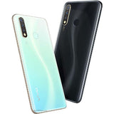 Vivo Y19 smartphone showcasing dual color design, featuring a gradient back and sleek black finish.