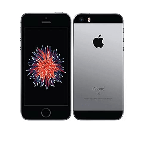 Apple IPhone SE (1st Generation) 32GB Space Grey front and back view with colorful wallpaper display