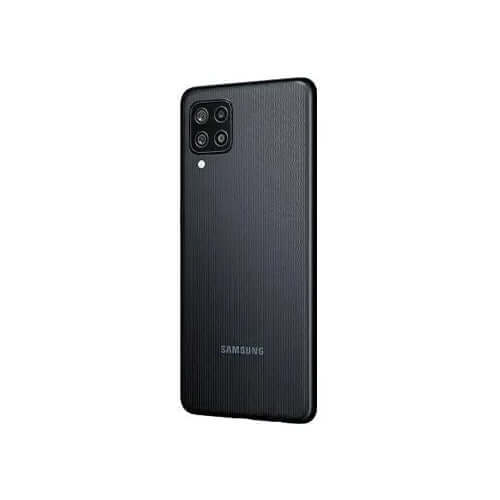 Samsung Galaxy F22 smartphone back view showcasing dual camera and textured design