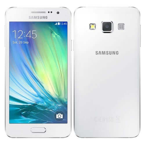 Samsung Galaxy A5 Single Sim Pearl White smartphone front and back view