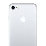 Apple iPhone 7 back view, showcasing the camera and Apple logo on a silver body.