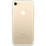 Apple iPhone 7 back view in gold color featuring the Apple logo and camera