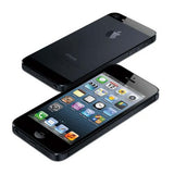 Apple iPhone 5 in black showing screen and back design, 32GB storage capacity with 4.0 inches display.