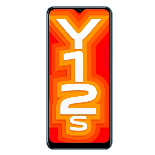 Vivo Y12S smartphone display showcasing vibrant graphics and bold Y12S lettering in a colorful background.