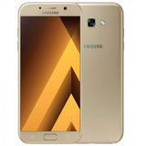 Samsung Galaxy A5 2017 Single Sim Gold Sand smartphone showcasing front and back design with gold finish.