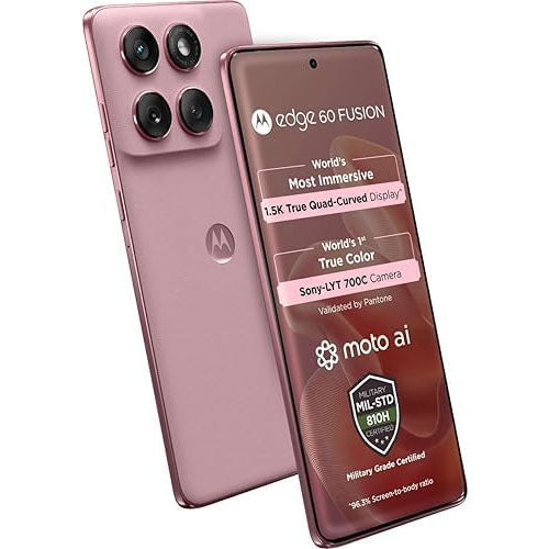 Motorola Edge 60 Fusion smartphone showcasing its immersive display and advanced camera features.