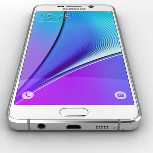 Samsung Galaxy Note 5 32GB front view with colorful display and sleek design.